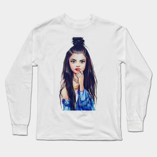 beauty girl portrait Long Sleeve T-Shirt